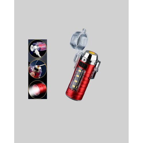 Usb Şarjlı Rüzgar Geçirmez Elektrikli Çakmak El Fenerli