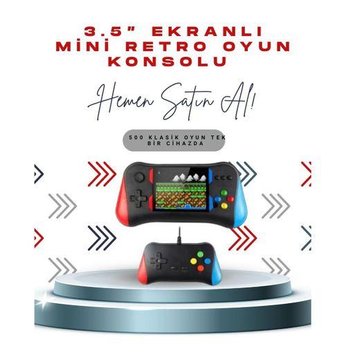 X7m Vintage 3.5 İnç 500’ü 1 Arada Klasik Oyun Konsolu