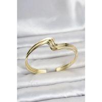 Zikzak Model Gold Renk Pirinç Kadın Bileklik