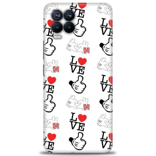 Realme 8 Pro Kılıf HD Baskılı Kılıf - Love Mickey + Tam Ekran Koruyucu