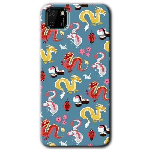 Huawei Y5P Kılıf HD Desen Baskılı Arka Kapak - Funky Dragon