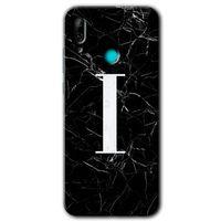 Huawei P smart 2019 Kılıf HD Desen Baskılı Arka Kapak - Siyah Mermer Desenli I Harfi