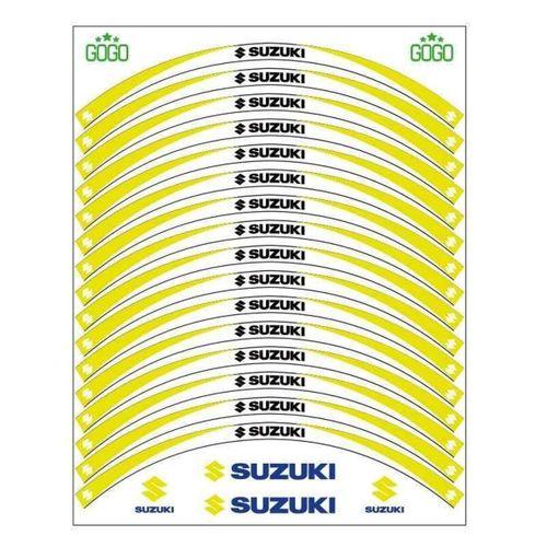 SEVGENT Sarı Beyaz Suzukı Uyumlu Reflektörlü 1 Set Jant Şeridi