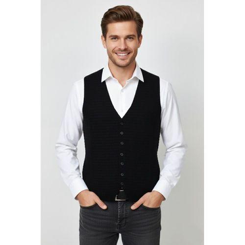 Erkek Spor Düğmeli Yelek Çelik Örgü Regular Kalıp BGL-ST04837