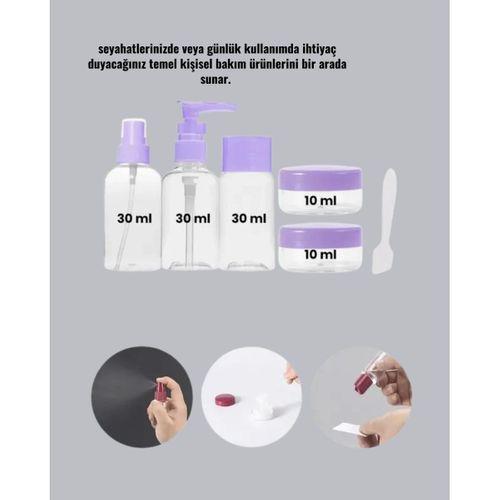 Taşınabilir 5’li Seyahat Banyo Seti Şampuanlık Sprey Krem Kutusu Yeni Nesil