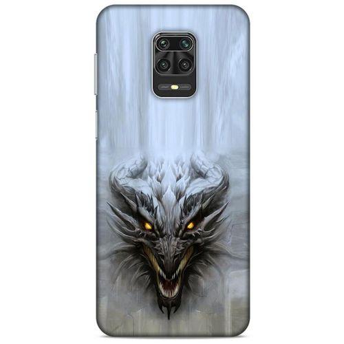 Xiaomi Redmi Note 9S Kılıf Dragons (11) Tam Koruma Beyaz Ejderha
