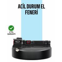Usb Şarjlı Çok Amaçlı El Feneri Çekiçli Pusulalı