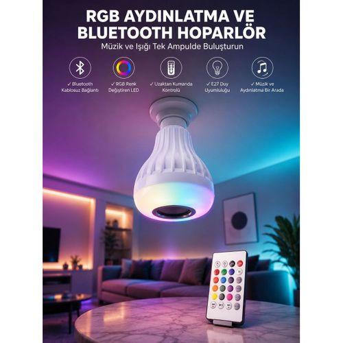 Kablosuz Bluetooth Hoparlör Led Lamba