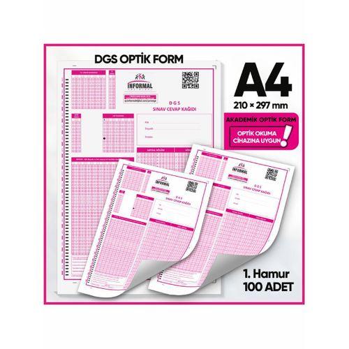 DGS Akademik Değerlendirme Optik Formu (100 Adet - 90 gr - Optik Okuma Cihazlarıyla Uyumlu)