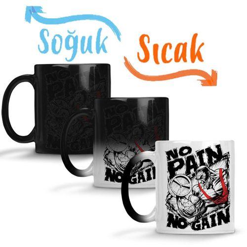 No pain No Gain Vector Style Sihirli Kupa Bardak Porselen