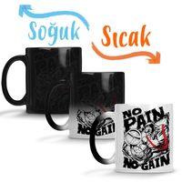 No pain No Gain Vector Style Sihirli Kupa Bardak Porselen