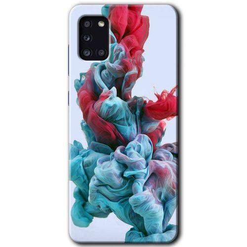 Samsung Galaxy A31 Kılıf Baskılı Kapak - Renkli Karışım +Tam Kaplayan Mat Seramik