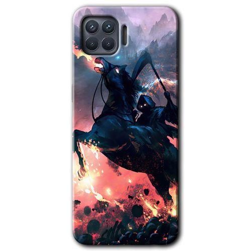 BeRa Aksesuar Oppo Reno 4 Lite Kılıf Baskılı Kapak - Bloodhorne +Tam Kaplayan Mat Seramik