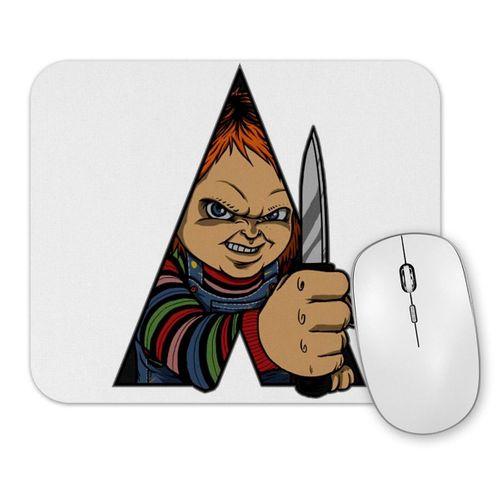 Chucky A Doll Work  Orange Mouse Pad
