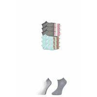 Gri ve Beyaz Kadın Bilek Çorap 6 çift