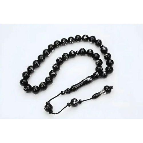 Oltu Taşı ALLAH MUHAMMET  Arapça El İşçiliği Tespih