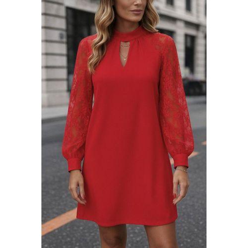 Kadın Uzun Kollu Damla Detaylı Sandy Mini Elbise