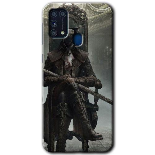 MRCİLETİSİM Samsung Galaxy M31 Kılıf Baskılı Kapak - Bloodborne Hunters +Tam Kaplayan Mat Seramik