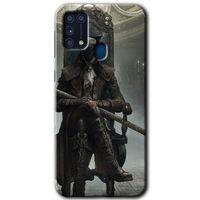 MRCİLETİSİM Samsung Galaxy M31 Kılıf Baskılı Kapak - Bloodborne Hunters +Tam Kaplayan Mat Seramik