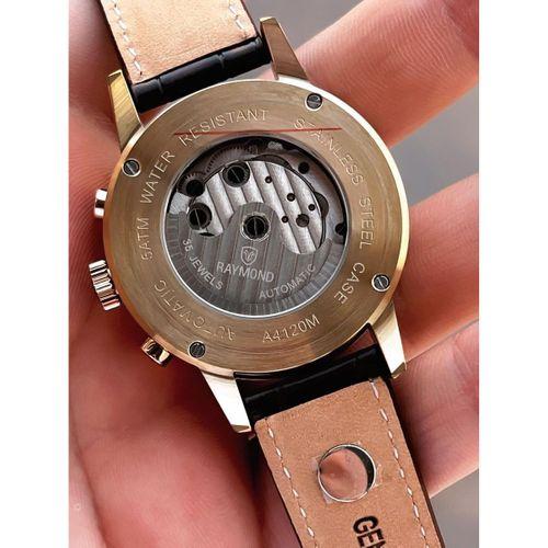 Raymond Nişan Ve Damatlara Özel Deri Kordon 2 Yıl Garantili Otomatik Erkek Kol Saati+Bileklik RMD.M3