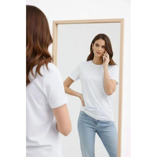 Bisiklet Yaka Tişört Regular Kalıp Basic Pamuklu Günlük Kullanım T-shirt - Beyaz