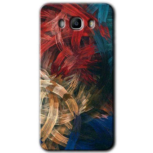 MRCİLETİSİM Samsung Galaxy J7 2016 Kılıf HD Desen Baskılı Arka Kapak + Temperli Cam - Karma Boyalar
