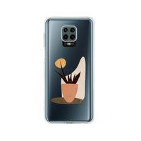 Redmi Note 9 Pro Saksıda Çiçek Desenli Premium Şeffaf Silikon Kılıf