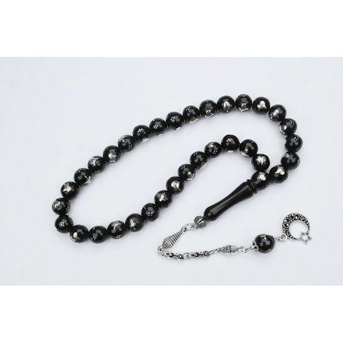 Oltu Sıkması Tuğra İşlemeli Tespih