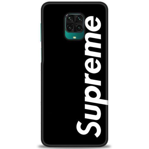 Xiaomi Redmi Note 9 Pro Kılıf HD Baskılı Kılıf - Supreme Siyah + Tam Ekran Koruyucu