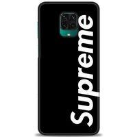 Xiaomi Redmi Note 9 Pro Kılıf HD Baskılı Kılıf - Supreme Siyah + Tam Ekran Koruyucu