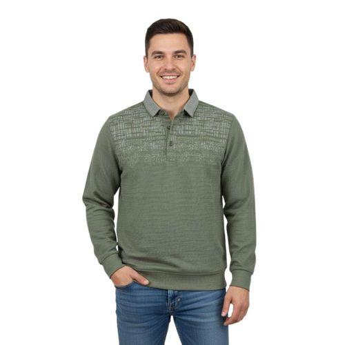 Erkek Gömlek Yaka Jakarlı Regular Fit Sweatshirt BGL-ST04958