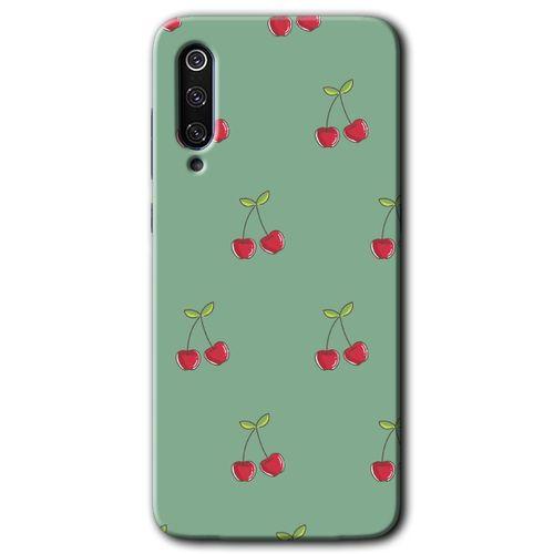 Xiaomi Mi 9 Kılıf HD Desen Baskılı Arka Kapak - Kiraz Berry + Kırılmaz Cam