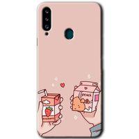 Potkal Hediye Fabrikası Samsung Galaxy A20s HD Baskılı Kılıf + 9D Tam Ekran Koruyucu - Meyveli Süt