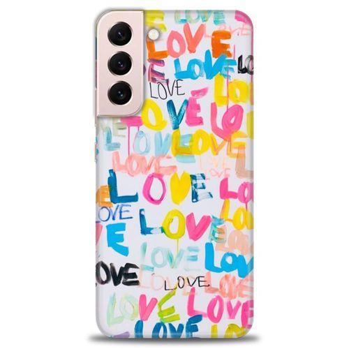 Samsung Galaxy S22 Plus Kılıf HD Baskılı Kılıf - Love Love + Tam Ekran Koruyucu