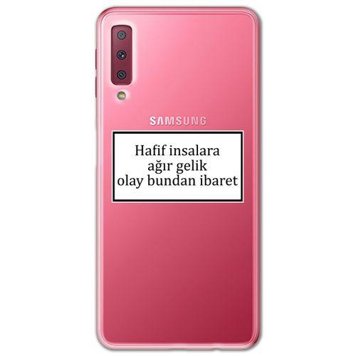 Galaxy A7 2018 Kılıf HD Yazı Baskılı Silikon Arka Kapak - Yazı 2