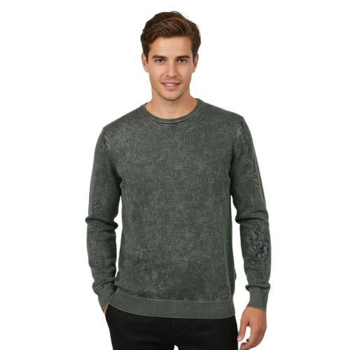 Erkek Spor Sıfır Yaka Taşlama Yıkamalı Regular Fit Kazak BGL-ST04952