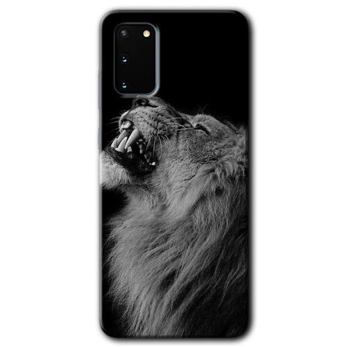 Galaxy S20 Kılıf HD Desen Baskılı Arka Kapak - Lion + Kırılmaz Cam