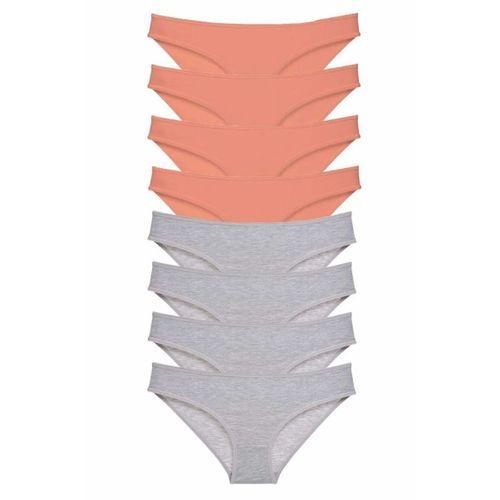 8 adet Süper Eko Set Likralı Kadın Slip Külot Pudra Gri