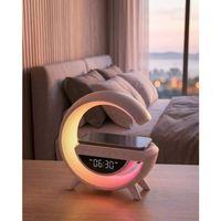 Rgb Gece Lambalı Kablosuz Şarj Cihazlı Bluetooth Hoparlör Dijital Saat