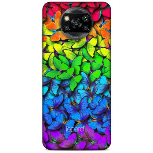Xiaomi Redmi Poco X3 Kılıf Kelebek Etkisi (4) Koruma Kılıfı Yeşil Kırmızı