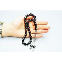 Karpuz Dilimi Sekizli Alpaka İşlemeli Oltu Sıkması Tespih