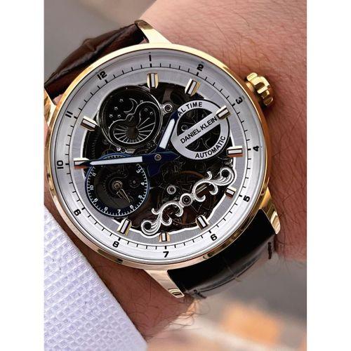 Daniel Klein Deri Kordon Otomatik Mekanizma Metap Ve Güneş Kadranlı Erkek Kol Saati+Bileklik 14013.5