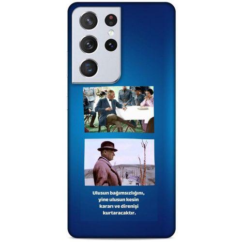 Lopard Samsung Galaxy S21 Ultra Uyumlu Kılıf Atatürk (6) Silikon Kılıf