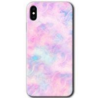 MRCİLETİSİM iPhone Xs Max Kılıf HD Desen Baskılı Arka Kapak + Temperli Cam - Pembe-Duman