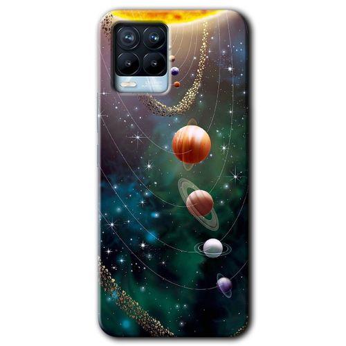 Realme 8 Pro Kılıf HD Desen Baskılı Arka Kapak + Temperli Cam - Cosmos