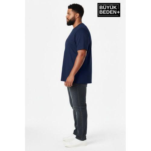 Büyük Beden Erkek Basic Tişört – Pamuklu Düz T-Shirt 3XL-6XL SPR26BTS10