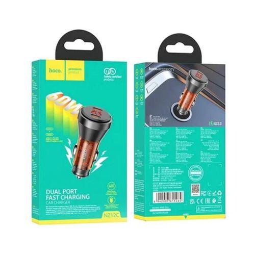 HOCO NZ12C Graceful PD60W 2 Type-C Girişli Araç Çakmaklı Hızlı Şarj Turuncu