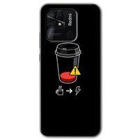 Xiaomi Redmi 10C Kılıf HD Desen Baskılı Arka Kapak + Temperli Cam - Coffee Battery