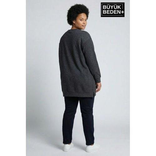 Kadın Tunik Büyük Beden NY NEWYORK Baskılı ince Sweatshırt SPR26BTK990-1