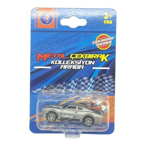 Çek Bırak Metal Küçük Arabalar 8 cm - SH40031 - Gri